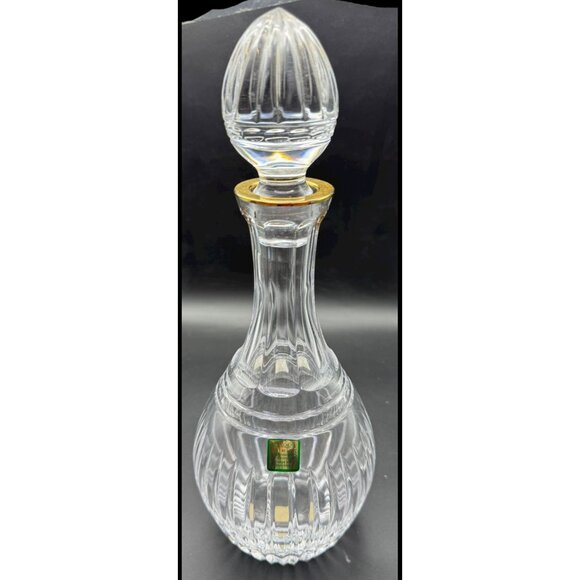 Vintage Marquis by Waterford Hanover Gold Trim Crystal Decanter w/Stopper 12" - Picture 1 of 8